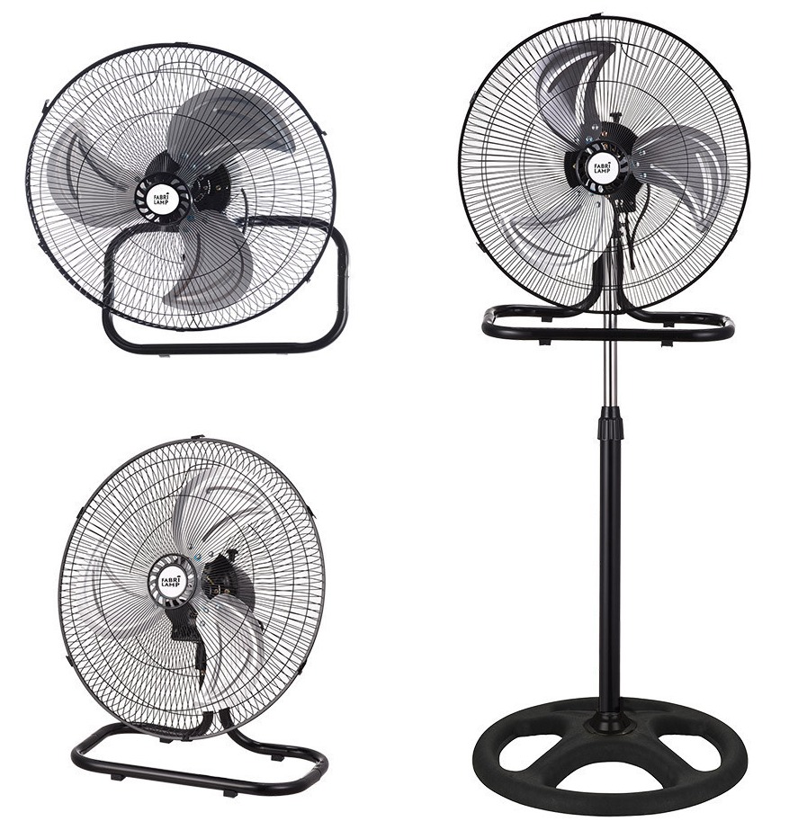 Imagén principal VENTILADOR FABRILAMP RECIO 183771009 3EN1 PIE-SOBREMESA-PARED 70W NEGRO