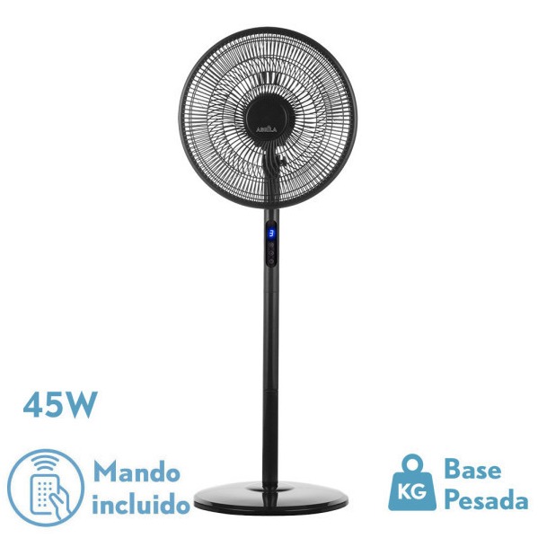 Imagén principal VENTILADOR ABRILA ICONO NEGRO REF.207441009 PIE 3VEL 45W 119X44X40 CM OSCILANTE 5ASP.C/ REMOTO Y TEMPORIZADOR