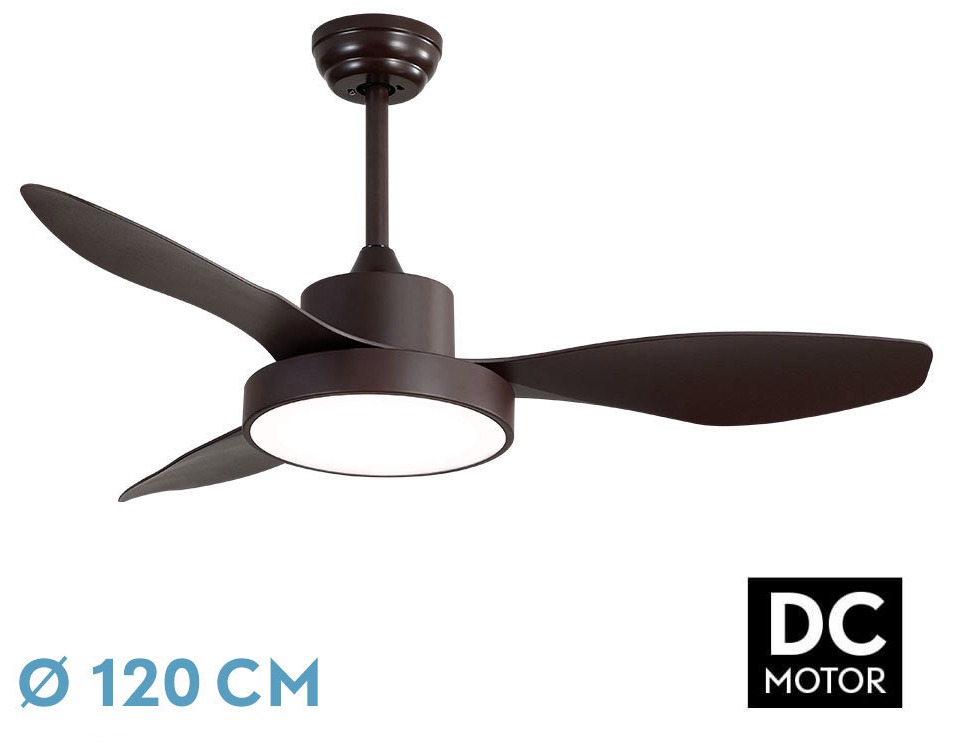 Imagén principal VENTILADOR FABRILAMP TECHO HAYATE REF.128599302 39/54X97X97CM LED 24W MARRON