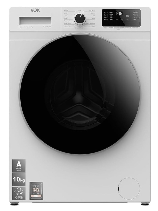 Imagén principal LAVADORA VOK EVW-10BAWB13 10/KG CLASIFIACION ENERGETICA 